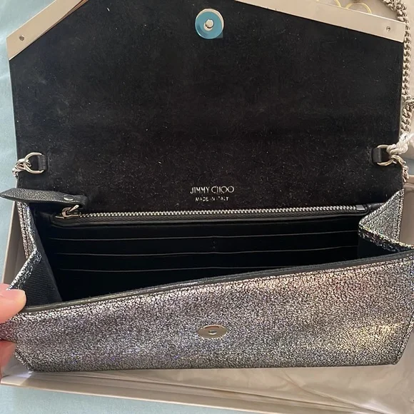 Jimmy Choo
Emmie Glitter Leather Clutch Bag - Picture 8 of 12